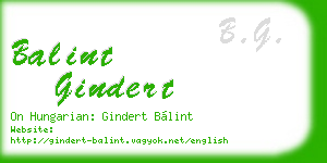 balint gindert business card